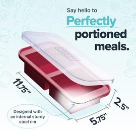 Souper Cubes 2 Cup Silicone Freezer Tray with Lid, Perfect for Storing Lasagna, Leftovers, Sauces, Portioned Meals and More, Silicone Freezer Mold for Meal Prepping - Cranberry - 1-Pack