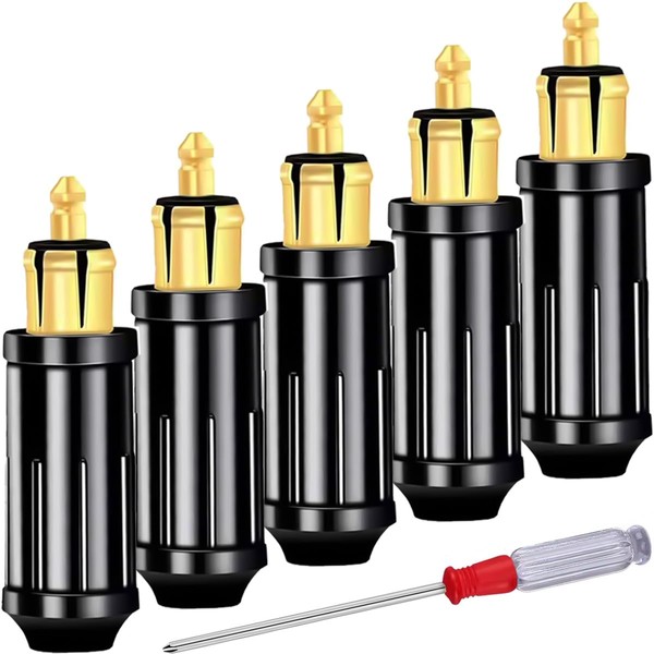 DAOKAI Din-Stecker Europäischer Zigarettenanzünder-Adapter 12V/24V Din-Stecker schweißfreier Typ, DIY-Reparatur-Stecker-Ersatz für