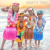 Fortuning's JDS 40cm Girl's Hawaiian Grass Skirt with Flowers Costume