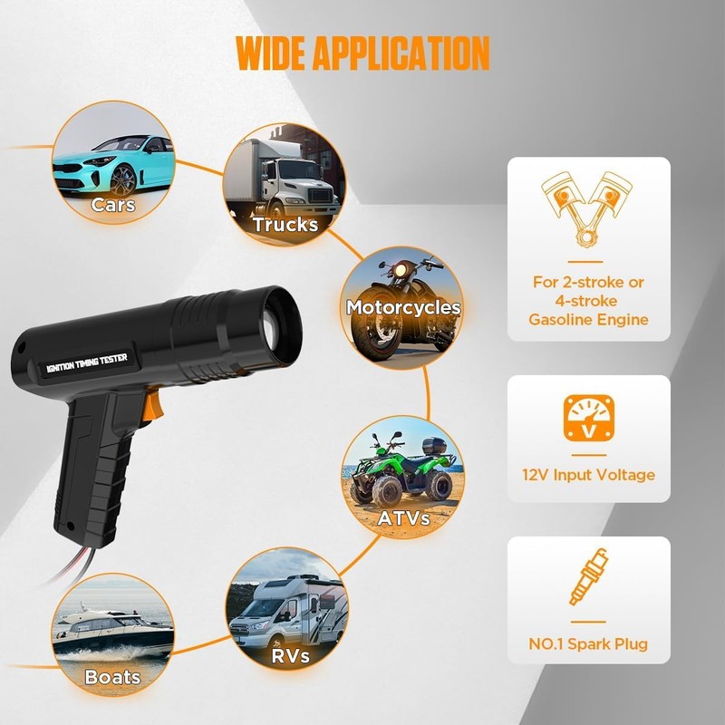 KAISAL Ignition Light Gun, 12 V Ignition Timing Gun, Car
