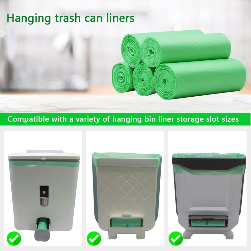 Biodegradable Trash Bags, Small Compostable Garbage Can Liners, Compatible with