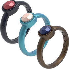 icooci 3/1 Packs Silicone Rings for Women - Silicone Ring Women - Womens Rubber Wedding Rings - Diamond Silicone Wedding Bands Women ，Size 08