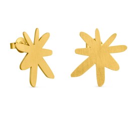 MIRÓ JEWELRY GOLD EARRINGS | Designed by Joidart | Miró Collection | 24k Gold Plated Metal with Cold Enamel, Yellow Gold, No Gemstone
