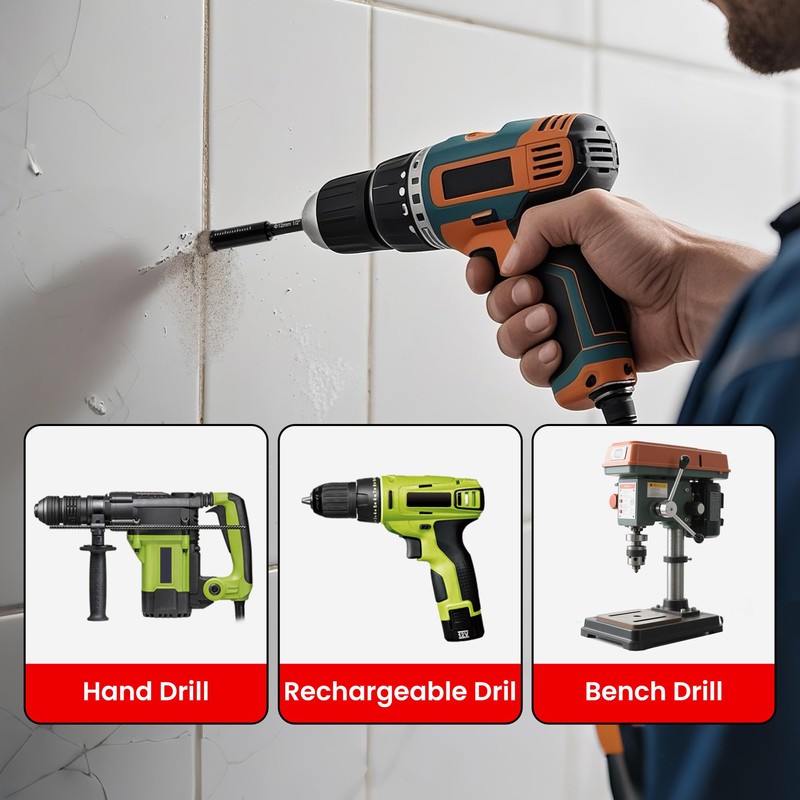 REKCKRUL 10-Pack 1/4 Inch Diamond Drill Bits Set, Diamond Hole