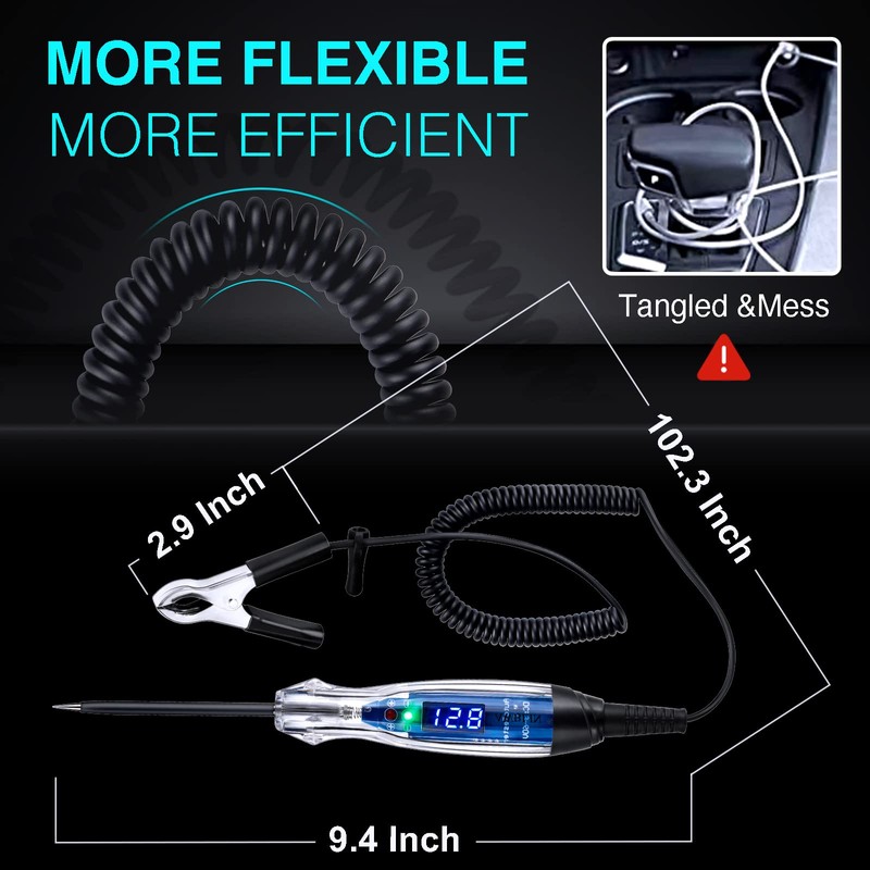 AWBLIN Automotive Test Light 3-60V DC Digital LED Circuit Tester,