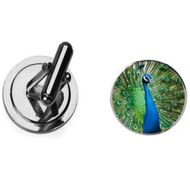 Peacock Bird codesd9 Dome Cufflinks Groom dad Wedding Jewellery boxed