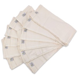 OsoCozy Unbleached Birdseye Flat Cloth Diapers (1 Dozen) - 27.5 x 30.5 Inches, One-Layer Flat Cloth Baby Nappies Made of Soft, Durable 100% Birdseye Weave Cotton
