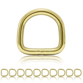 Ganzoo © D Ring Made of Steel, Set of 10, Material Thickness 4 mm, DIY Dog Collar, Rustproof, Ideal with Paracord 550, Colour Gold