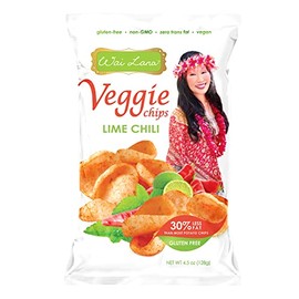Wai Lana Veggie Chips Lime Chili (6 Pack of 4.5 Ounce Individual Bags) - Gluten Free, Non-GMO, Vegan, Zero Trans Fats
