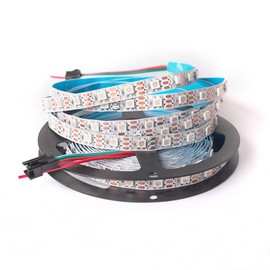 SVFISHKK WS2812B LED Strip SMD 5050 Individual Addressable 60Pixels/m 300Pixels RGB Pixel Strip Full Color Flexible LED Strip Non-Waterproof DC5V (16.4FT 300led IP30, White PCB)