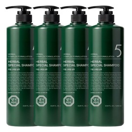 braided hair Daenggi Meori Herbal Special Hair Loss Shampoo, 4 bottles, 1L / 댕기머리 허벌 스페셜 탈모 샴푸, 4개, 1L