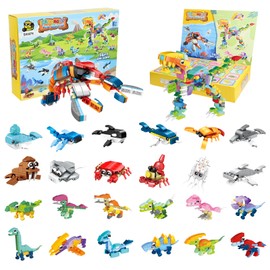 PATEMZON Mitgebsel Kindergeburtstag Gastgeschenke, 24 Stück Mini Tiere Bausteine Konstruktionsspielzeug, Baustein Spielzeug Kinder Party Geschenk für Spielzeug ab 4 Jahre Mädchen und Jungen (HD)