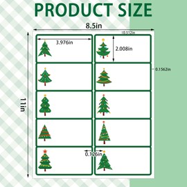 Qeeenar 250 Pcs Christmas Address Labels 2 x 4 Inch Foil Snowflake Printable Gift Tags Compatible with Laser and Inkjet Printer Mailing Label 10 Per Sheet for Package Office (Tree, Green)