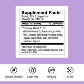 Dr. Schulze's Echinacea Plus | Echinacea Root and Seed | All Organic Extract | Gluten-Free & Non-GMO for Immune System Support | 4 oz