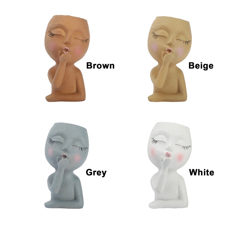 Mannequin Resin Flower Pot Face Flower Pot Garden Decoration