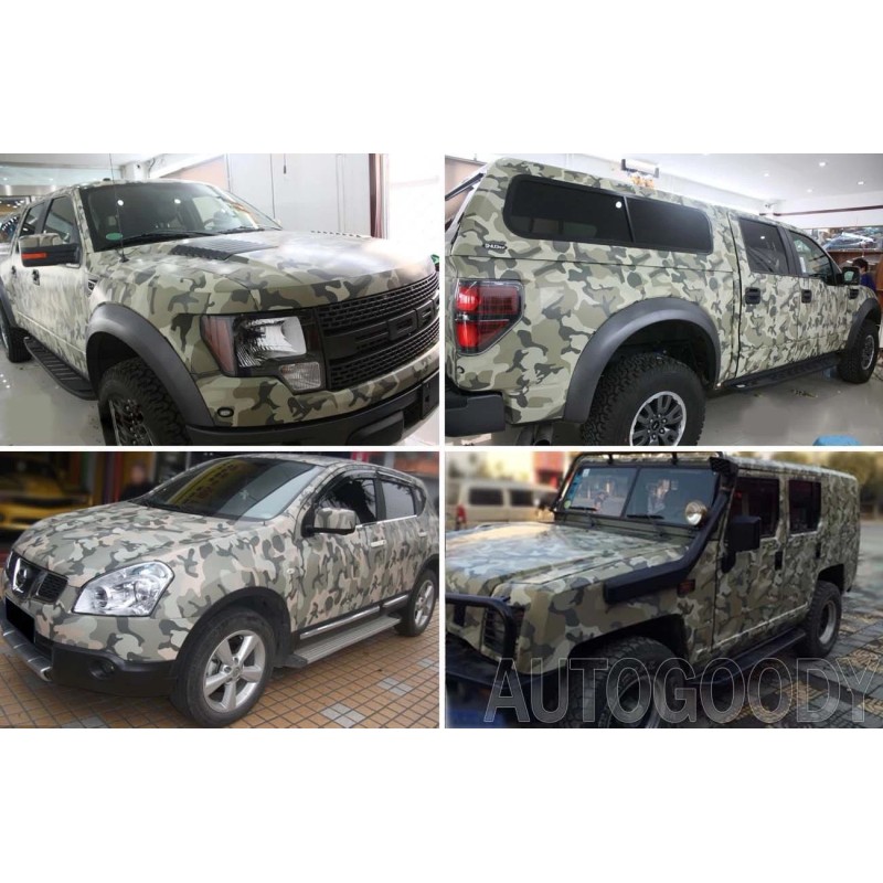 AUTOGOODY 60" x 60" Army Camo Camouflage Desert Vinyl Film