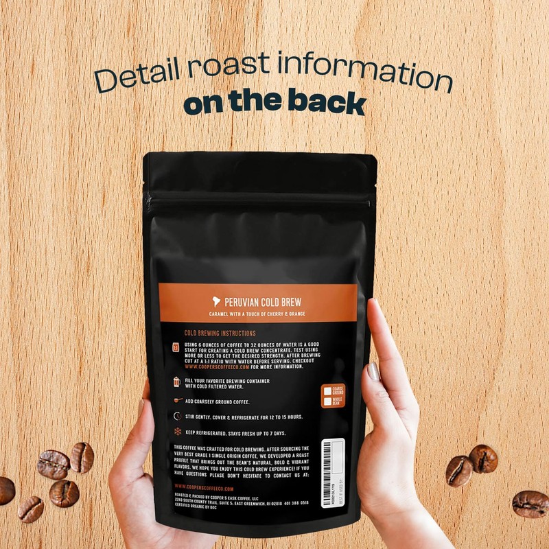 Peruvian Organic Cold Brew Coffee, Single Origin & Gourmet Beans,