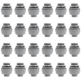 Wocloer 1 inch Liquid Tight Connector PVC Flexible Conduit Connector,Straight 180 Degree UL Listed Liquid Tight Conduit Fittings (6 Pack)