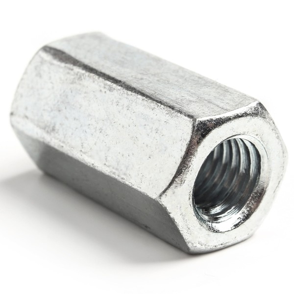 M6 (6mm x 40mm) Zinc Plated Steel Coupling Nuts Threaded