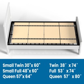 BBX-G Heavy Duty Thick Folding Box Spring, Mattress Supporting Wood Floor, Foldable Box Spring, Bed Support Slats,38"x74"