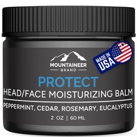 Mountaineer Brand Natural Moisturiser with Fresh & Natural Scent | Bald Head Care for Men | Non-Greasy Scalp and Face Balm | Made in West Virginia | Protect | 2oz