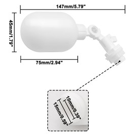 Pxyelec 3/8inch Tube Float Ball Valve Water Level Control, Adjustable Plastic Water Purifiers Float Valve Kit for Water tank Aquariums Aquaculture (Top Install)