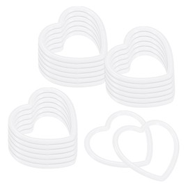M METERXITY 20pcs Dream Catcher Rings 2.4 Inch Plastic Heart Braided Wreath Floral Ring Hoop for Home Valentine DIY Craft Wedding Wall Hanging Decoration [White]