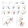 decalmile Hummingbirds Spring Double Sided Window Clings Flowers Branch and
