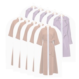 Zythrem Pack of 10 Garment Bags Suit Long 60 x 100 cm + 60 x 120 cm Garment Bags Mothproof Transparent Matte Garment Bags with Zip for Dresses Jackets Shirts Evening Dresses