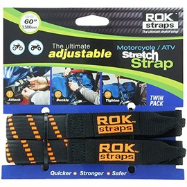 ROK Straps ROK-10031 Black/Orange 18" - 60" Motorcycle/ATV Adjustable Stretch Strap