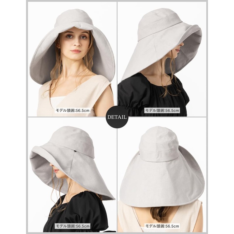 Loo&c Wide Brim Grande UV Hat, 100% Light Protection, Long