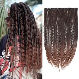 Pouweney 24inch 10PCS Clip in Dreadlock Extensions Full Sets,40 Strands Black/auburn Synthetic Clip-in Dreads Extensions for Women,100% Handmade Soft Thin 0.6cm Width Dreadlocks.