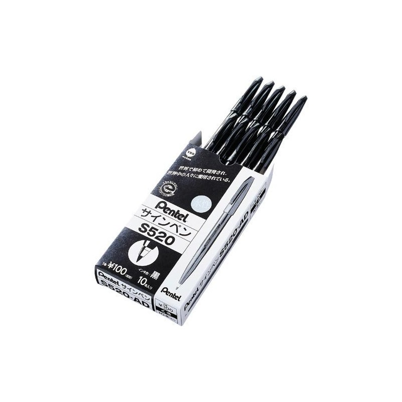 Pentel Sign Pen, Black, 30 Pens