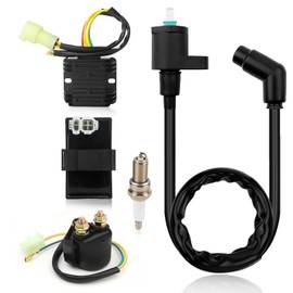 30510-HC4-000 Ignition Coil CDI Box Voltage Regulator Rectifier Starter Relay Spark Plug For Honda FourTrax 300 TRX300 TRX300FW 2x4 4x4 1993 30410-HC4-770 31600-HC5-970 (No 2003 Stator Coil)