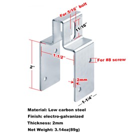 GBGS 12 Pcs 1-1/2" x 1-1/2" Square End Wall Connector Framing Bracket, for 2x2,2x4 Nominal Wooden Beams