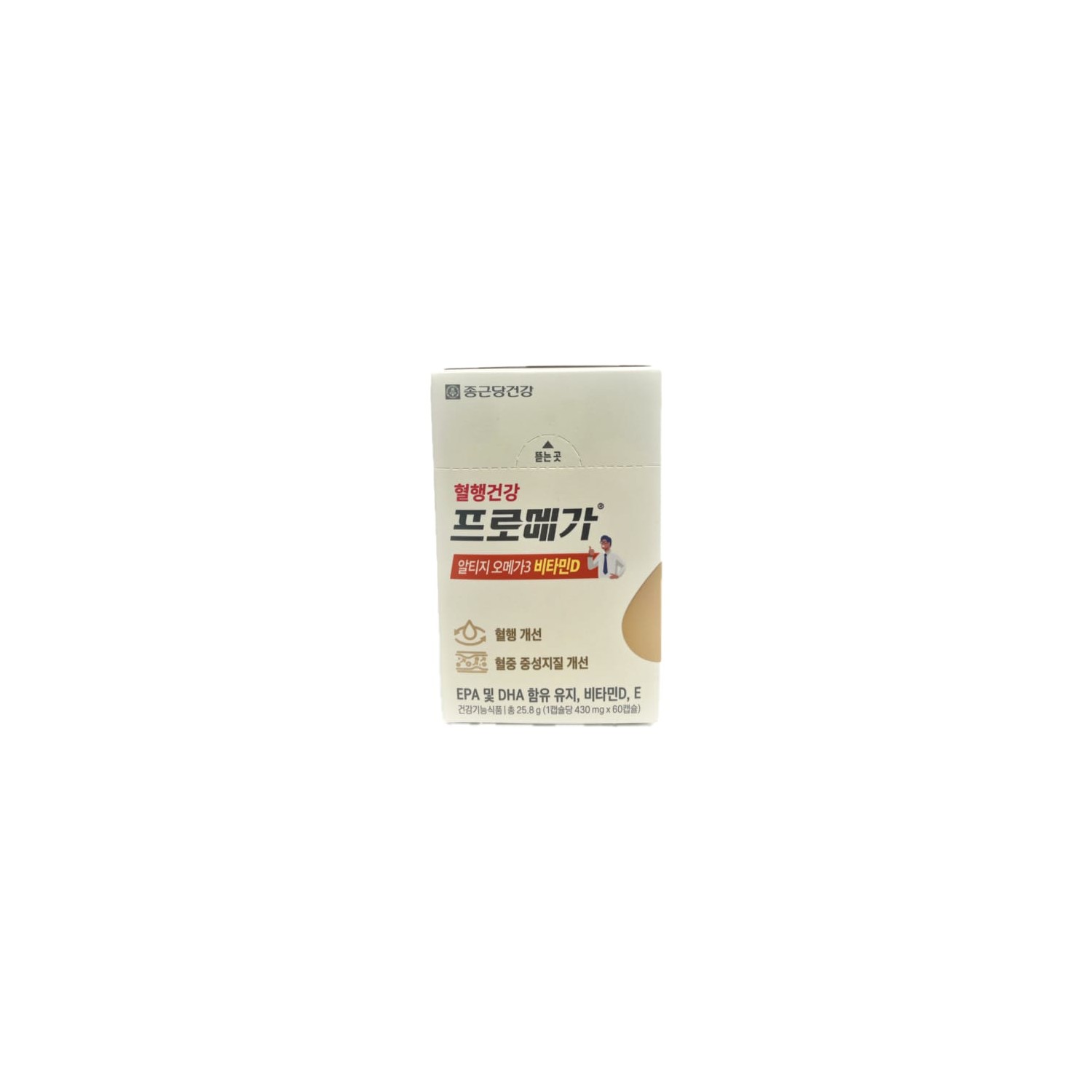 종근당 프로메가 알티지오메가3 비타민D 60캡슐 x 430mg x 1박스 Jongkundang Promega RTG Omega ...