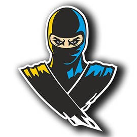 2 x Glossy Vinyl Stickers - Ninja Warrior Motorbike Cool Bike Laptop Decal #4065 (8cm Wide x 10cm Tall)