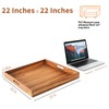 Serving Tray with Handles, 22 inch Large Square Ottoman Tray