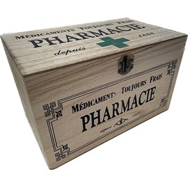 khevga Storage Box with Lid: Wooden Box Medication Decoration (25 x 15 x 15 cm, Green)