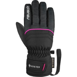 Reusch Children's Teddy Gore-Tex Windproof and Waterproof Warm Ski Gloves, Sports Gloves, Snow Gloves for Sledging, Winter Gloves, Black/Pink, 6