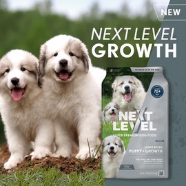 Next Level Super Premium Dog Food – Giant Breed Puppy and Growth – Dry Kibble for Dogs at All Life Stages of Larger Breeds – 27% Protein, Chicken, Fish and Gluten Free Grains