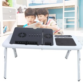 Portable Foldable Stand Table with Tray & Cool Fan Laptop Notebook Desk FEH2