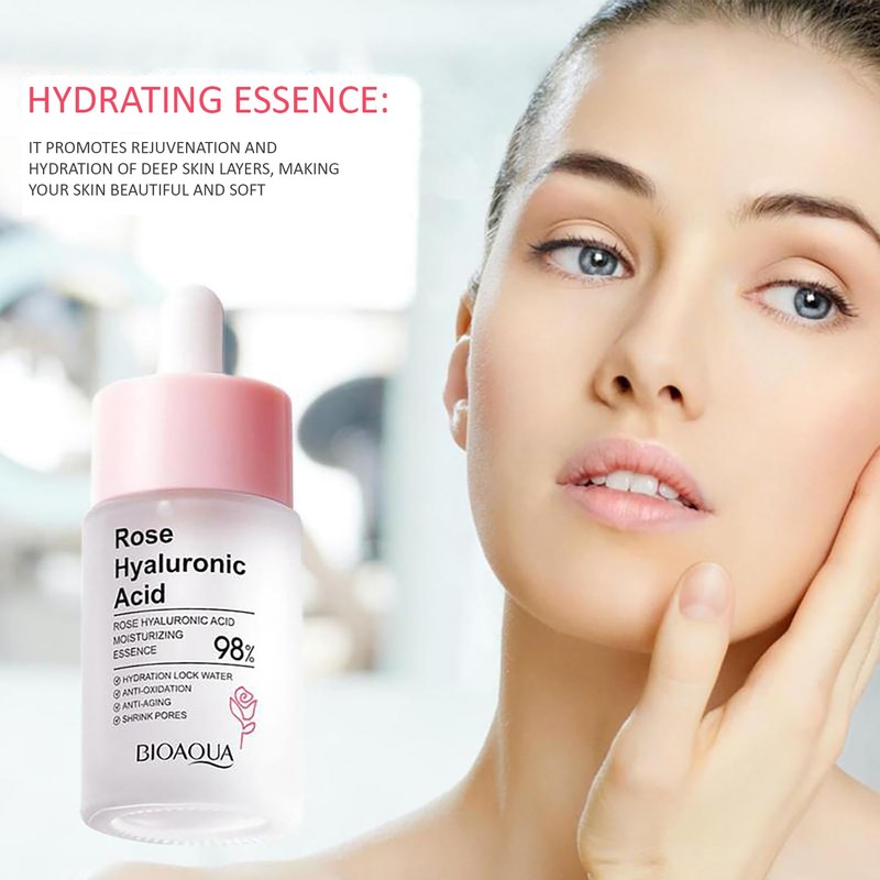 BIOAQUA Face Rose Hyaluronic Acid 98% Moisturizing Essence Facial Serum