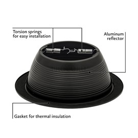 PROCURU 12-Pack 6-Inch Recessed Baffle Can Light Trim, Full Metal Step Metal Reflector with Ring, Oil Rubbed Bronze, Dark Brown (B631RB-12P)
