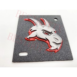 Emblem New Ram Head Emblem for TRX Ram 1500 Fender badge Hellcat Style Gray Red