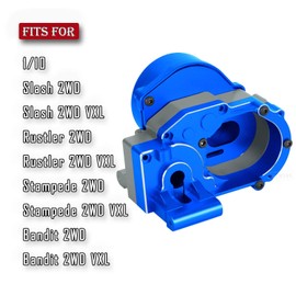 RCMYou Aluminum Transmission Gearbox w/Gear Upgrades Part for 1/10 Slash 2WD (VXL),Rustler 2WD (VXL),Stampede 2WD (VXL),Bandit 2WD (VXL),Navy Blue