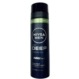 NIVEA Men Deep Shaving Gel (200ml), Black Charcoal Shaving Gel, Gentle Shaving Gel for Men, Removes Dirt and Residue, Shaving Gel for All Skin Types