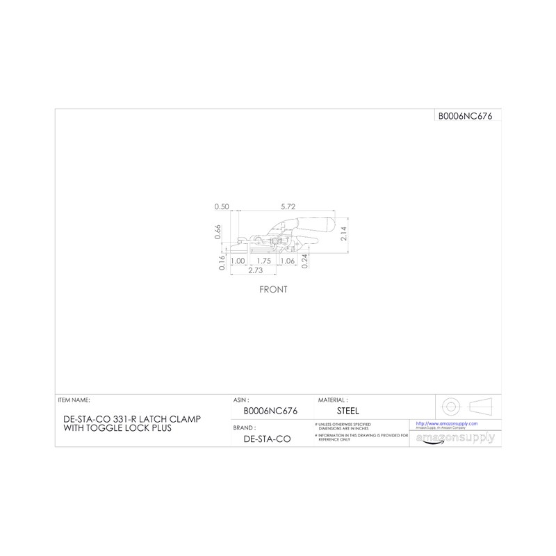 DE-STA-CO 331-R Latch Clamp with Toggle Lock Plus