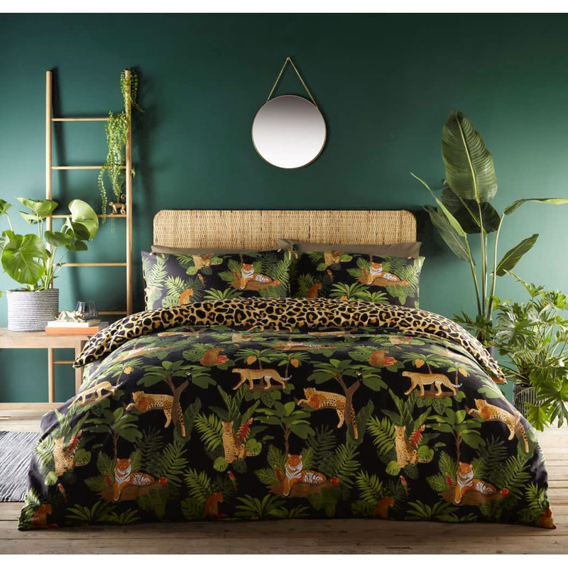 ® Leopard Print Duvet Set Quilt Cover Pillow Cases Reversible