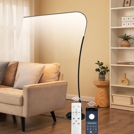 LeunDen Arch Floor Lamps for Living Room, 18W 1600LM Modern Standing Lamp with Remote Control, Standing Corner Lamp with Stepless 3000K-6000K Color, 5.5Ft Tall Lamp for Reading